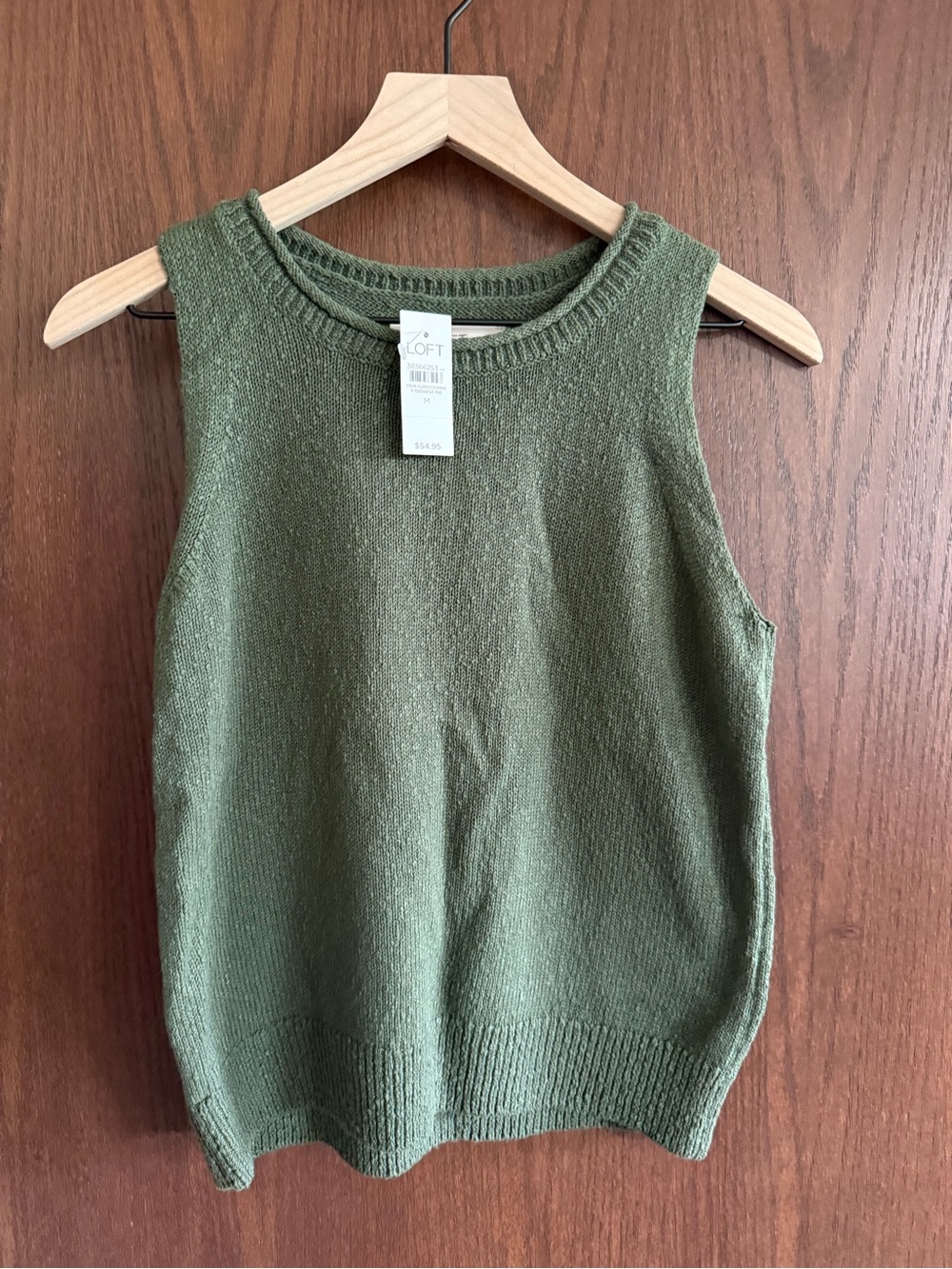 LOFT Olive Knit Sleeveless Shell